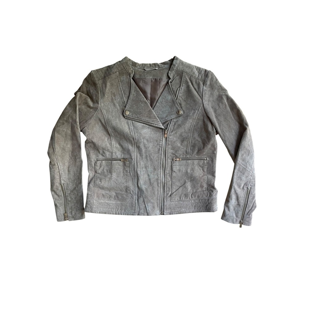 Runway Womens Suede Moto Jacket Tan Asymmetric Zip Sample Size Medium NWT